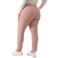 thumbnail image 3 of Jeans ajustados de mujer de talla grande Agnes Orinda, de tiro medio, elásticos, de mezclilla casual, leggings de jean 3X rosa, 3 of 5