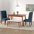 thumbnail image 4 of Christopher Knight Home Blythe Tufted Fabric Dining Chairs (, 2-Pcs Set - Navy Blue / Brown, 4 of 4