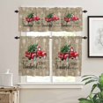 thumbnail image 2 of Christmas Red Truck Kitchen Curtains and Valances Set, Winter Tree Snowflake Linen Vintage Rod Pocket Window Valance 18 Inch Window Curtain Panels for Living Room Bedroom Laundry, 27.5x24in, 3 Pieces, 2 of 7