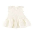 thumbnail image 4 of 6 Months-3 Years Toddler Girls Tulle Dresses with Bag Baby Girl Casual Dress Summer Sleeveless Ruffle Outfits Beige 3-4 Years, 4 of 5