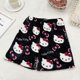 thumbnail image 5 of Pantalones cortos deportivos de franela Sanrio Hello Kitty para mujer, de verano, kawaii, suaves, rosas, con diseño de gato KT, de forro polar coral con dibujos animados., 5 of 6