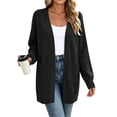 thumbnail image 3 of Ozmmyan Women's cardigan sweaters for womens Long Sleeve Open Front Loose Casual Solid with Pockets Fall Winter, 3 of 7