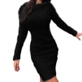 thumbnail image 2 of Women Bodycon Mini Jumper Dress Ladies Long Sleeve Party Sweater Knitted Dresses, 2 of 8