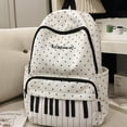 thumbnail image 5 of Slccxzc White Piano and Polka Dot Print Large Capacity Backpack Casual Travel Shoulder Bag, 1 Piece, 5 of 7
