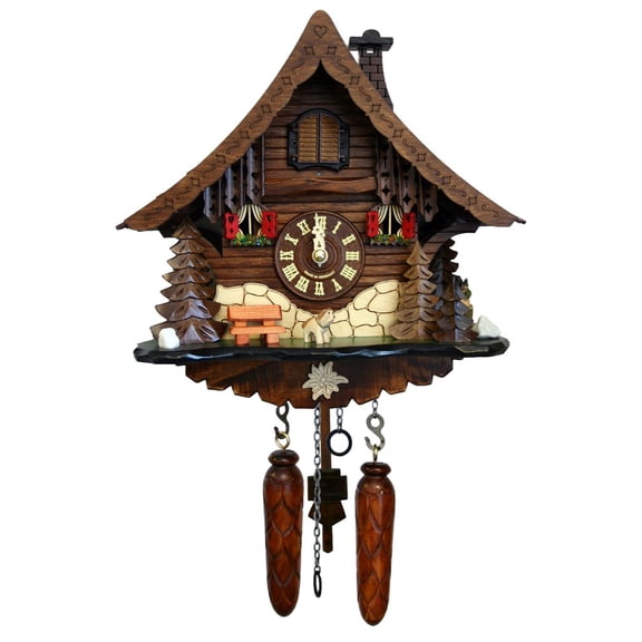 Alexander Taron 10" Engstler Battery-Operated Cuckoo Wall Clock with Forest Tree