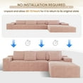 thumbnail image 3 of Lunale 104" Cloud Sectional Sofa with Right Chaise, Oversized Modular L-Shaped Couch, Plush Corduroy Sleeper Couch for Living Room, No Assembly Required, Pink, 3 of 9