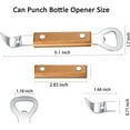 thumbnail image 4 of Can Punch Bottle Opener, Manual Stainless Steel Church Key Can Opener with Wood Handle, 4 of 5