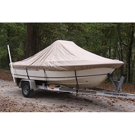 VORTEX HEAVY DUTY TAN / BEIGE CENTER CONSOLE BOAT COVER FOR 14'7