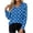 Blue, variant on Women's Satin Blouse, V-Neck Polka Dot Print Top, Long Sleeve Button Front Pleated Cuff Shirt, Everyday Versatile Casual Layer