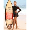 thumbnail image 3 of IDOPIP 2 Piece Long Sleeve Rash Guard Set Long Sleeve Swimsuit Zip Front Swim Shirt Dress with Shorts, 3 of 8