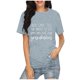 thumbnail image 1 of Gibobby Casual Playera de Manga Corta para Mujer Top moda para mujer, camisa con cuello redondo y estampado letras, camiseta informal manga corta con cuello redondo(Gris,M), 1 of 5
