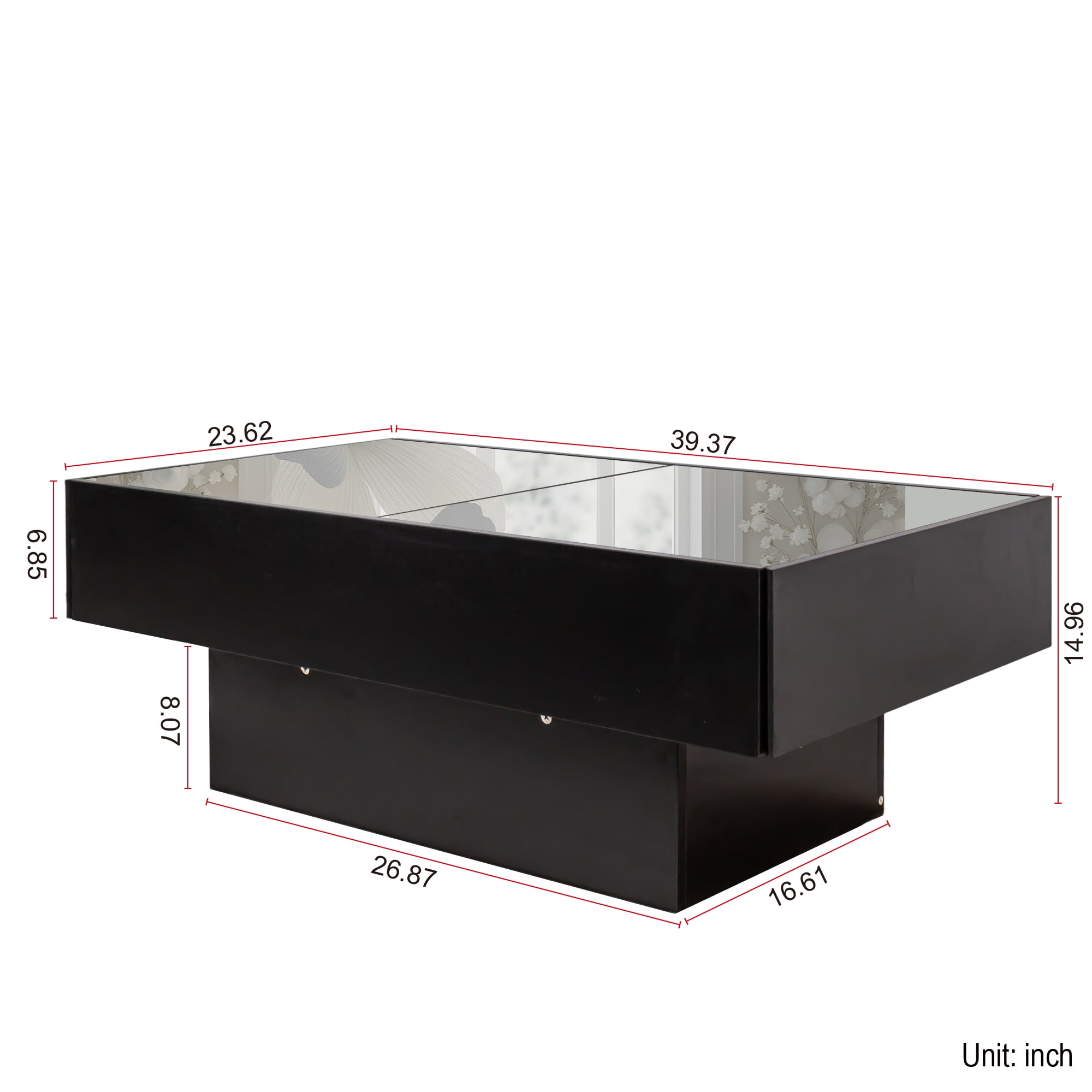 Coffee Table with Sliding Tabletop Hidden Storage Compartment Extendable, White