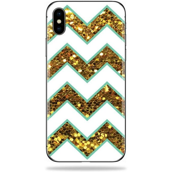 MightySkins APIPHXSM-Glitzy Chevron Skin Decal Wrap for Apple iPhone XS Max Sticker - Glitzy Chevron