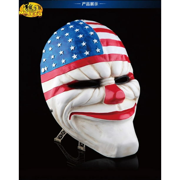Máscaras de resina de alta calidad para fiestas de Halloween, Cosplay, máscaras de Cosplay, accesorios de colección de disfraces, Payday 2, Heist/Wolf/Chains/Hoxton Fivean unisex
