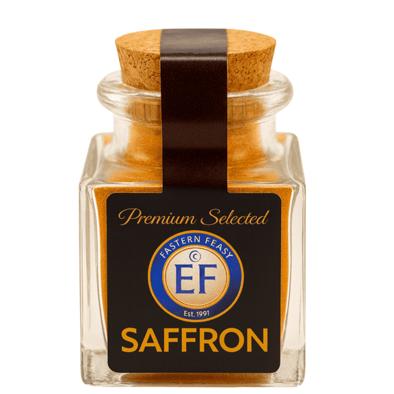 Eastern Feast - Premium Selected Saffron Ground 65, (10 g) Glass Jar