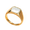 Square Shape, variant on Women Stainless Steel Round Shape Shell Signet Rings Plated Gold Mother of Pearl Inlay Wedding Bands Gold Size 9