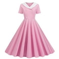 thumbnail image 1 of QIPOPIQ Robes de Fête pour Femmes Manches Courtes Robes Décontractées Tendance Robe d'Été Unie Robe à Col en V pour Dames Offres 2023, 1 of 7
