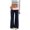 Blue, variant on CAIXIA Women Fold Over Waist Cotton Stretch Flare Leg Boot Cut Yoga Pants Leggings
