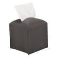 thumbnail image 4 of Tissue Box Cover Holder Square PU Leather Tissue Dispenser Box Roll Paper Extractive Tissue Dispenser Case Container for Bedroom Living Room Bathroom Pure Color, 4 of 7