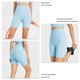 thumbnail image 5 of Pantalones cortos de yoga para mujer, moldeador de glúteos, cintura alta, ajustados, pantalones cortos deportivos de ciclismo para mujer, azul 10, 5 of 6
