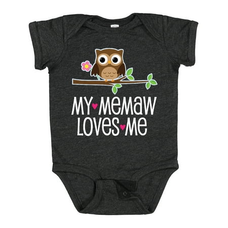 

Inktastic My Memaw Loves Me Grandkids Owl Gift Baby Girl Bodysuit