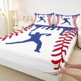 thumbnail image 4 of Erosebridal Blue Ice Cream Drip Queen Sheet Sets For Boys,Kids Baseball Games Sport Bed Set 4 Pieces, 4 of 6