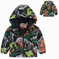 thumbnail image 2 of KPOPLK Toddler Boys Jacket Lightweight Zip Up Hooded Jacket Fall Casual Graphic Print Top Coat Boys Outdoor Hiking Travel Jacket Size 12-18 Months, 2 of 4