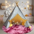 thumbnail image 2 of SARAG 4x4ft Circle Rug for Living Room,Furry Carpet for Children Kids Room,Tie-Dye Dark Red, 2 of 8