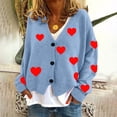 thumbnail image 2 of Besolor Fall Sweaters for Women 2024 Cute Graphic Printed Long Sleeve Plush Jackets Plus Size Button down Outwears, 2 of 4