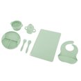 thumbnail image 1 of Baby Utensils, Strong Suction Button Silicone Baby Feeding Set Divided Plates Soft Bib  for Baby Pink,Yellow,Blue,Greenish Blue, 1 of 7