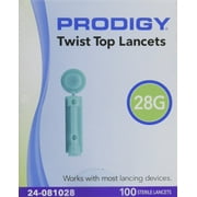 Prodigy Twist Top Lancets, 28 Gauge, 100 Count