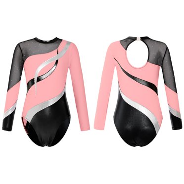 Girls Cotton Long Sleeve Leotard – Ballet, Jazz, Dance, Skate, Gymnastics – Unbranded