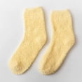 thumbnail image 2 of Fuzzy Socks Women - Winter House Slipper Sock - Cozy Thick Warm Sleeping Socks Yellow One Size, 2 of 4