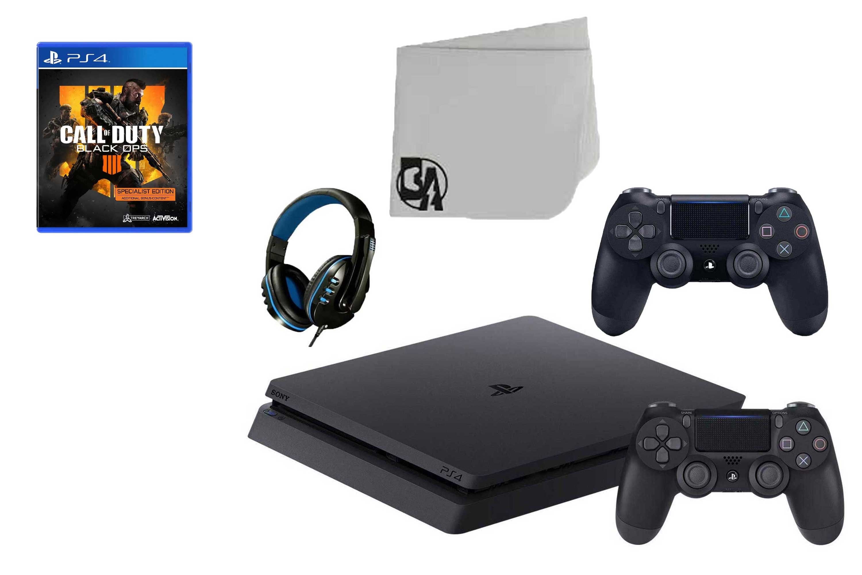 Sony PlayStation 4 Slim 500GB Console, Black, 2 Controllers, Call