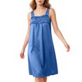 thumbnail image 6 of Blmnix Sleep Shirts for Women Chemises Sexy Nightgown Bamboo Nightgowns Sleep Shirt Knee Length Blue Square Neckline Sleeveless Oversized Sleep Shirts for Women, 6 of 7