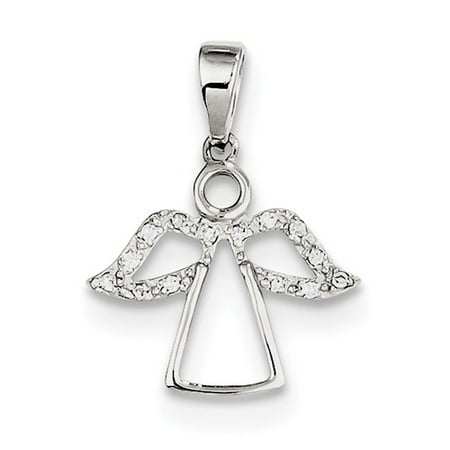 Sterling Silver Angel w/ CZ Wings Pendant