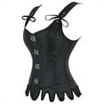 thumbnail image 4 of Renaissance Corset Tops for Women Floral Lace Up Overbust Bustier Vest Vintage Waist Cincher Bodice Shapewear Tank Top with Irregular Hem, 4 of 9