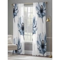 thumbnail image 2 of Flowers Watercolor Floral Sheer Curtains 108 inches Long 2 Panels Set Plant Stamens Overlay White Background Tiers Sheers Rod Pocket Small Window Short Curtains for Kitchen Cafe, Each 52" W x 108" L, 2 of 7