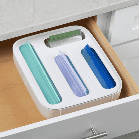 YouCopia® StoraBag™ Food Bag Dispenser, Freestanding 4-Slot Organizer for Kitchen Storage