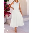 thumbnail image 4 of Merokeety Womens Summer Dresses Crew Neck A Line Midi Dress White m, 4 of 7