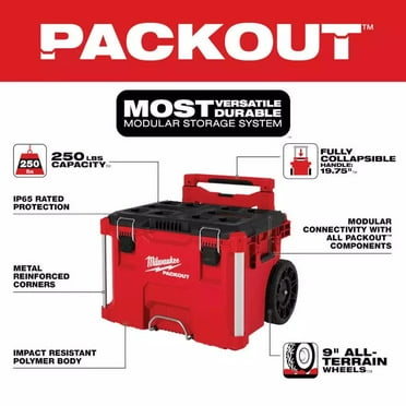 For Milwaukee 48-22-8427 Fits PACKOUT Rolling Tool Box w/ 250 lbs Weight Capacity，L18in*H19.5in8* W22in