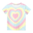 thumbnail image 4 of Abcomgle Girls Top 10-12 Crewneck Tie Dye Love Heart Print Toddler Girls T-Shirts Summer Short Sleeve Girls Shirts Trendy Cotton Tee Tops Girls, 4 of 4