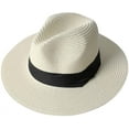 thumbnail image 1 of Unisex Straw Fedora Hat, Sun Hat, Beach Hat for Summer, 1 of 8