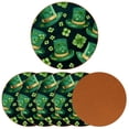 thumbnail image 2 of Saint Patrick's Day 6pcs Microfiber Leather Round Car Coasters, 11x11 cm/4.3x4.3 in, Cup Holder Mats for Car, Set of 6 Absorbent Drink Coasters, 2 of 6