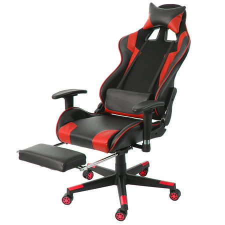 Kadell Gaming Chair Racing Style High-Back Executive Office Chair Ergonomic Leather Chair 180° Reclining Swivel Rolling Chair with Footrest Kids Best