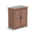 thumbnail image 6 of Gzxs Wood Potting Bench with Storage Cabinet - Outdoor Garden Workstation with Metal Tabletop & Vented Louver Doors, 31.5"L x 17.72"W x 36.22"H, Brown, 6 of 7
