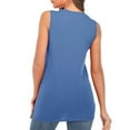 thumbnail image 4 of Scyoekwg Womens Fashion Summer Tops Sleeveless Tank Tops Sling Crewneck Loose Solid Color Casual Dressy Blouse Suspenders Blouses (Blue,XL), 4 of 5