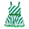 thumbnail image 3 of Sxiwei Kids Girls Sequins Striped Tutu Dance Dress Figure Skating Dress Christmas Party Candy Cane Green 10, 3 of 7