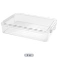 Clear Plastic File Box, Portable Stackable Storage Bin with Handles for ...