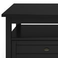 thumbnail image 3 of Simpli Home Warm Shaker Solid Wood 48 inch Wide Transitional Coffee Table in Black, 3 of 12
